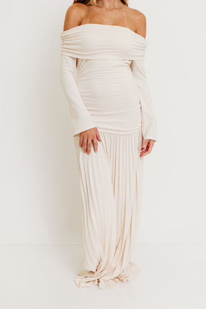Lennox Long Sleeve Maxi Dress in Ivory