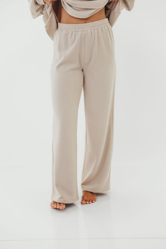Campbell Fleece Lounge Pants in Cream/Grey *Worth Exclusive Print*