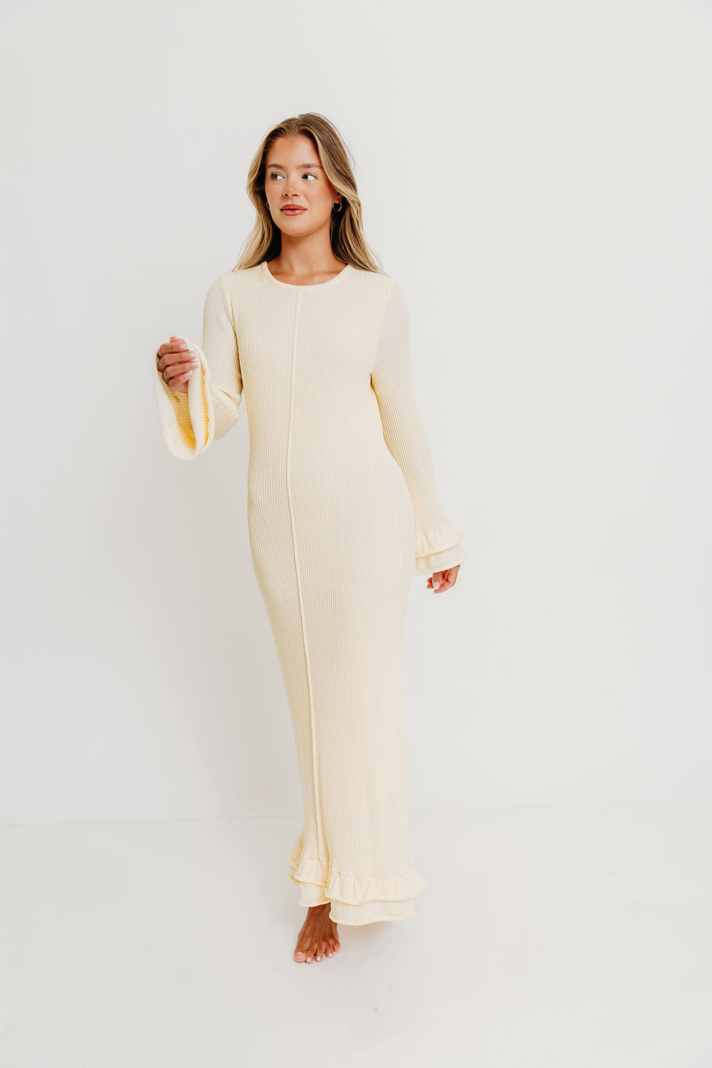 Arlet Maxi Dress in Ivory - Bump Friendly