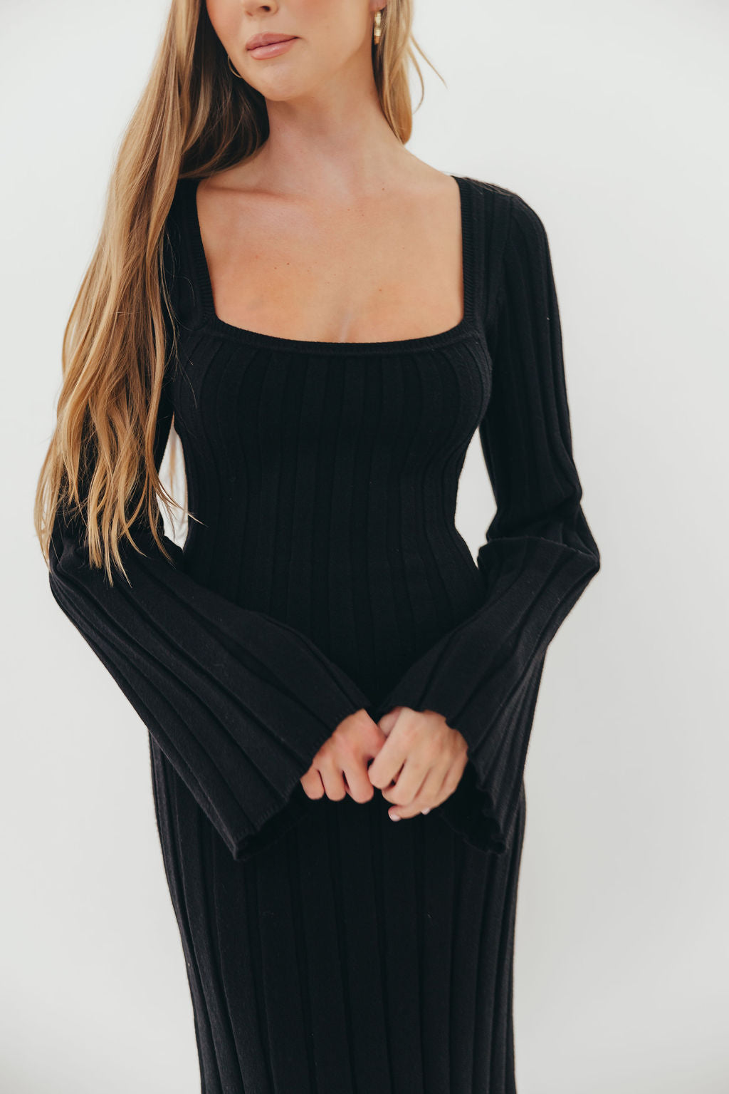 Rowan Square Neck Maxi Dress in Black