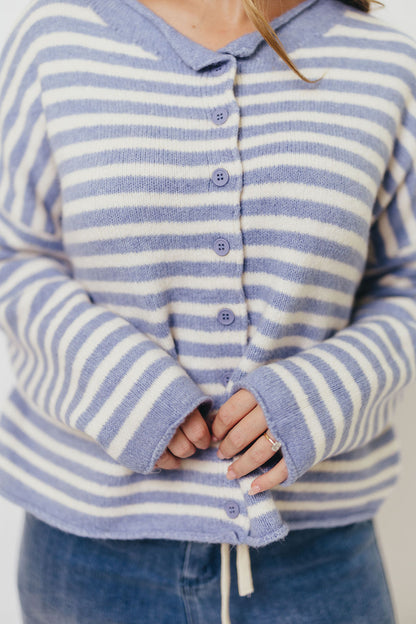 Cove Striped Sweater in Blue Ivory