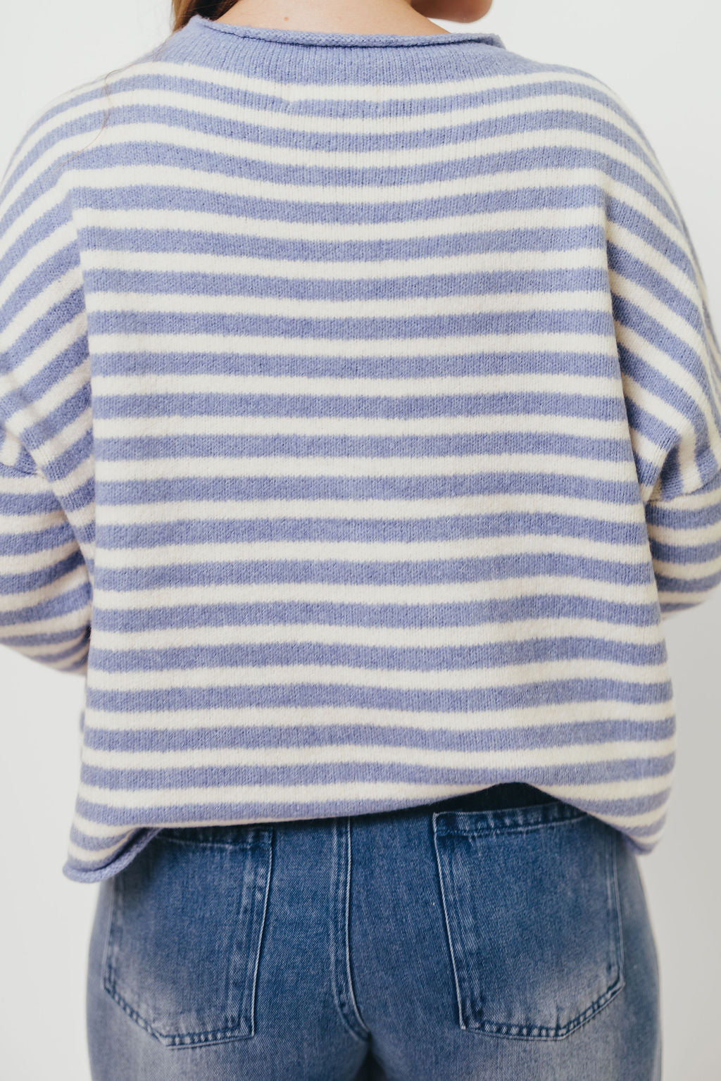 Cove Striped Sweater in Blue Ivory