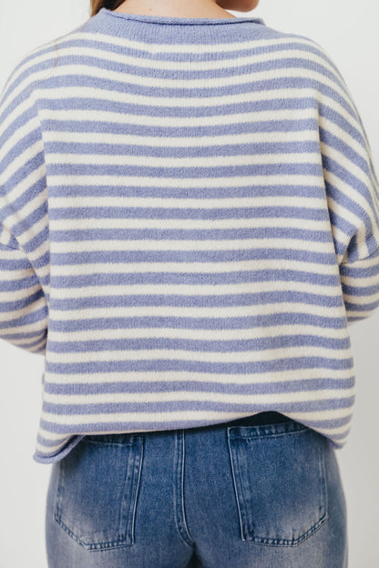 Cove Striped Sweater in Blue Ivory