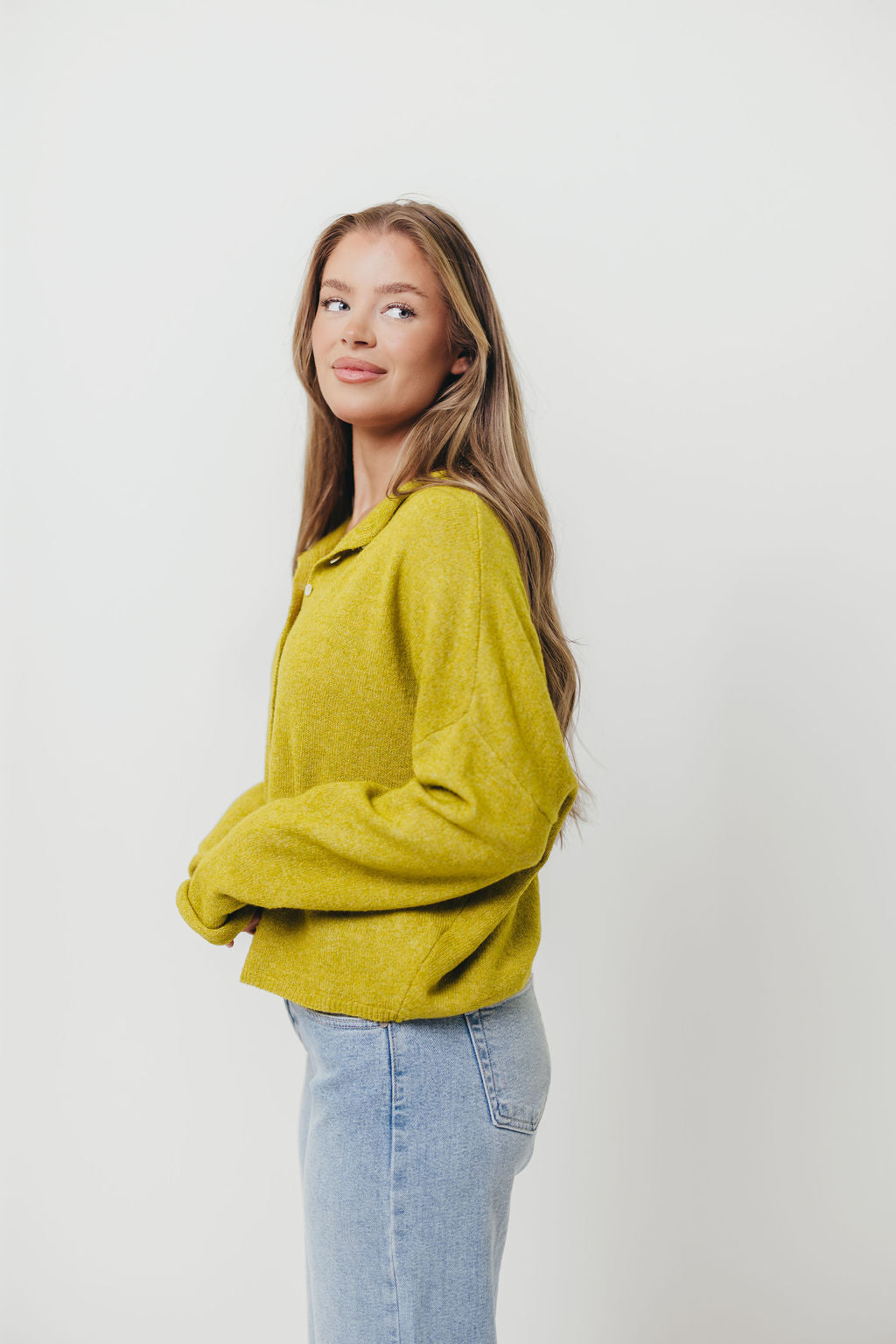Piper Cardigan in Dijon Yellow
