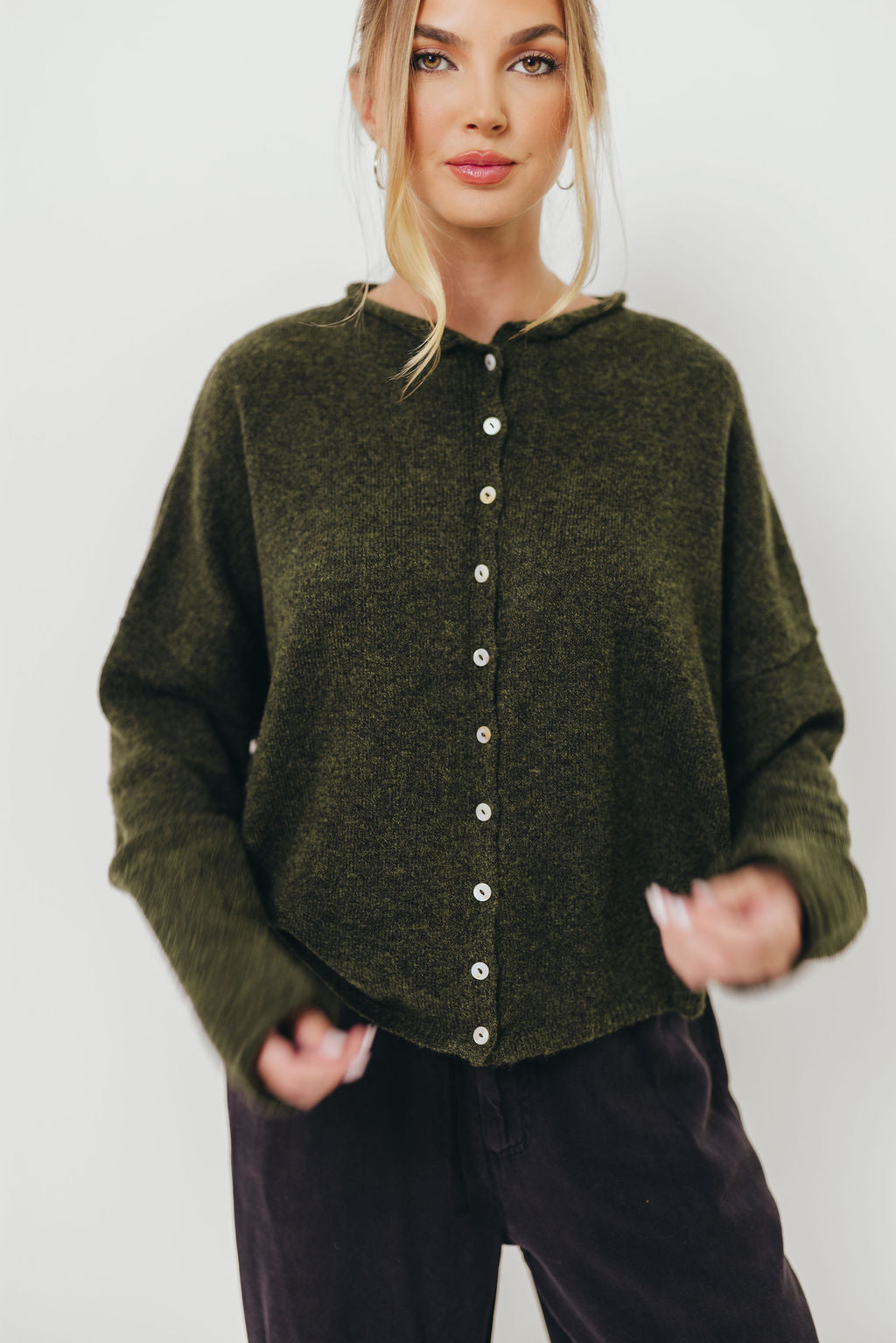 Piper Cardigan Top in Hunter Green