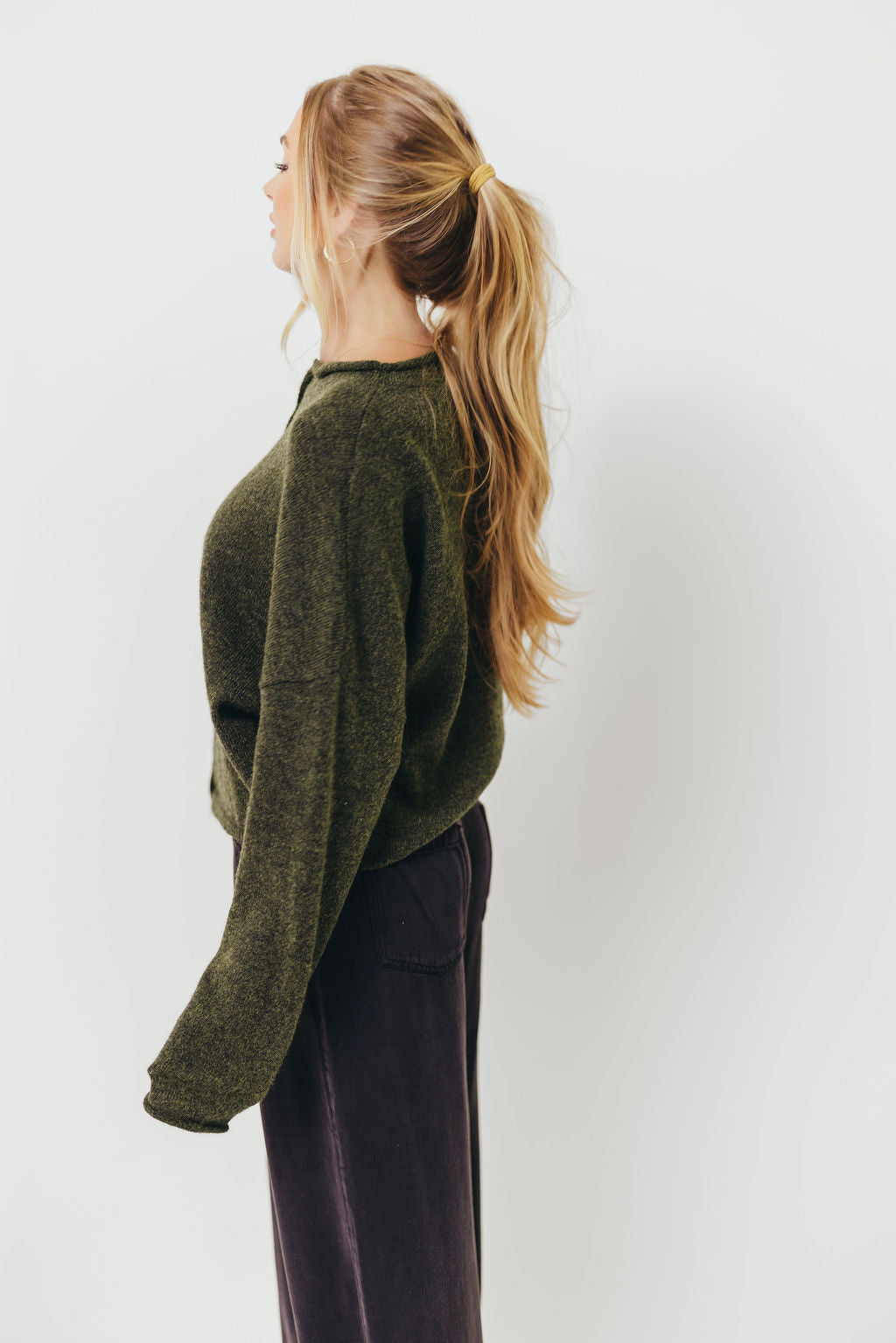 Piper Cardigan Top in Hunter Green