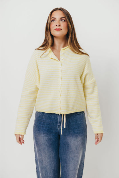 Piper Mini Stripes Cardigan in Butter