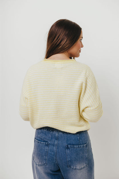 Piper Mini Stripes Cardigan in Butter