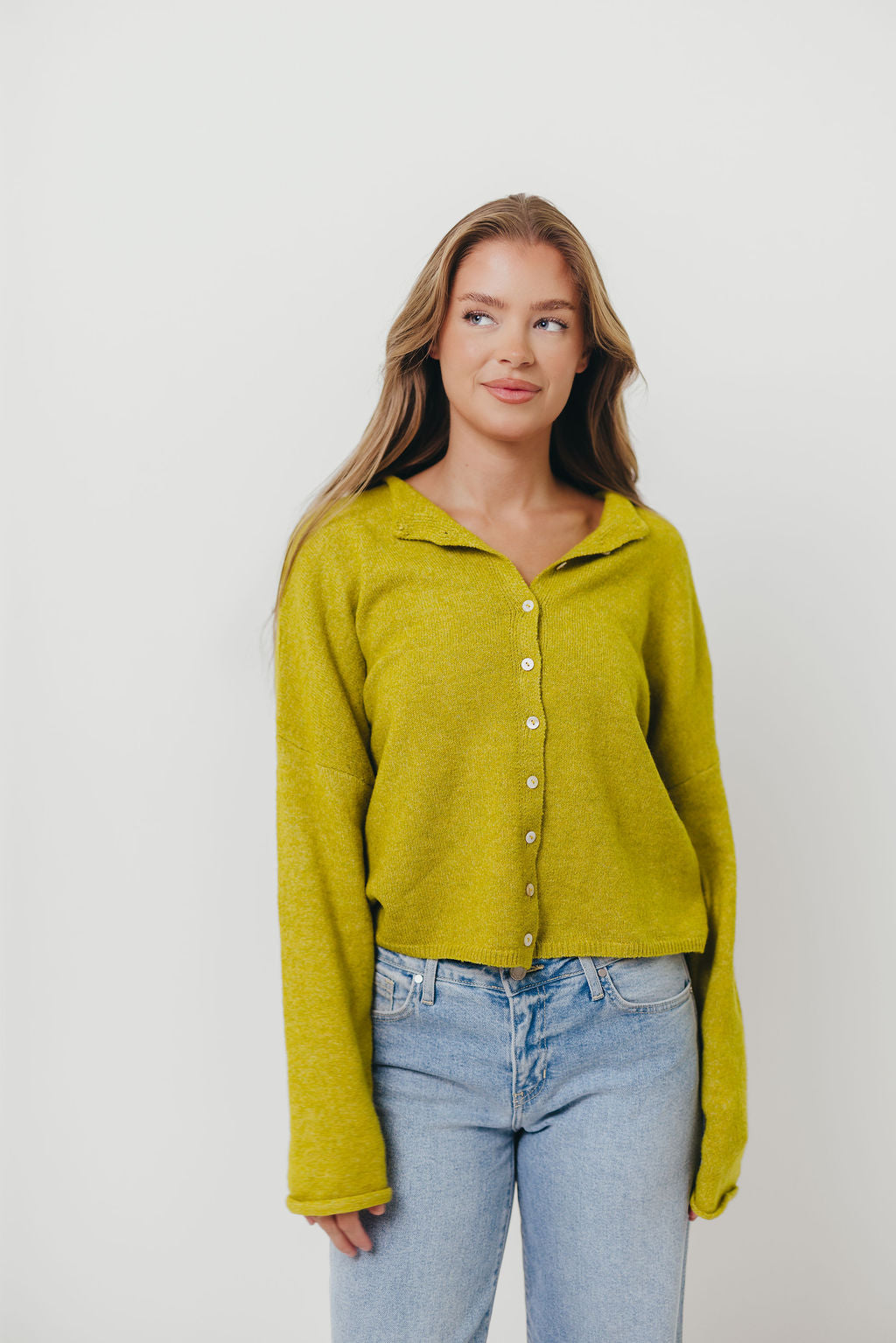 Piper Cardigan in Dijon Yellow