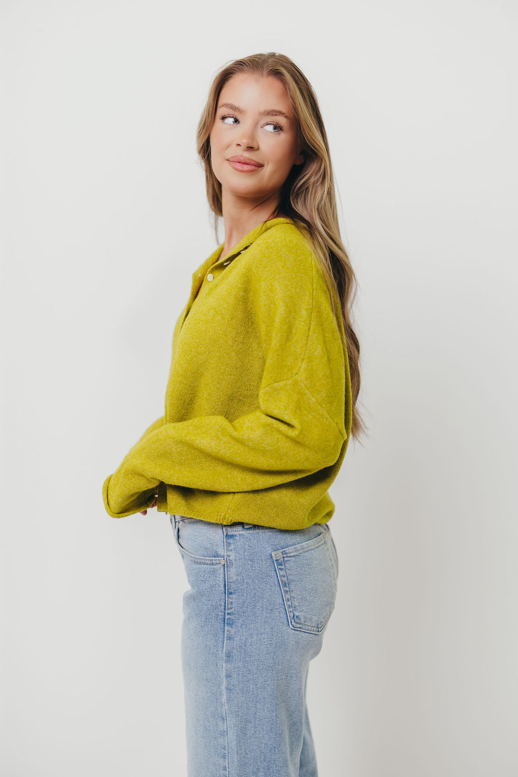 Piper Cardigan in Dijon Yellow