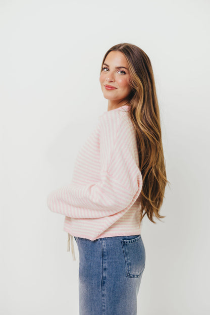 Piper Mini Stripes Cardigan in Pink