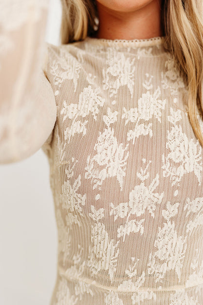 Seraphine Lace Maxi Dress in Cream - Inclusive Sizing & Bump Friendly (Size Up for Bump)