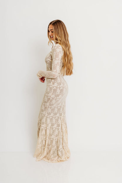 Seraphine Lace Maxi Dress in Cream - Inclusive Sizing & Bump Friendly (Size Up for Bump)