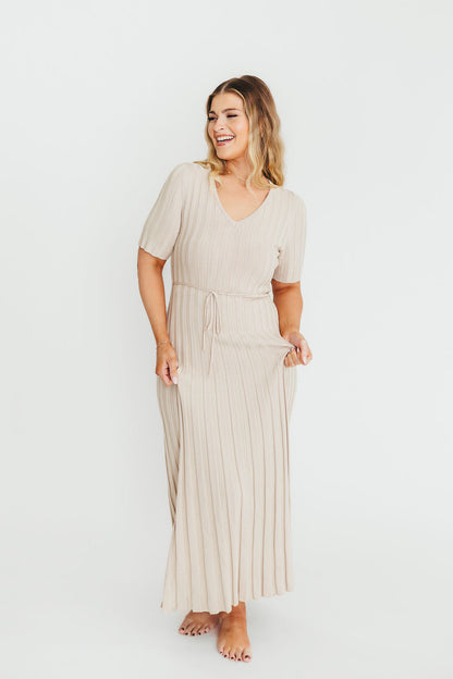 Oakley Ribbed Maxi Dress in Dusty Taupe - Bump Friendly