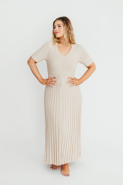 Oakley Ribbed Maxi Dress in Dusty Taupe - Bump Friendly