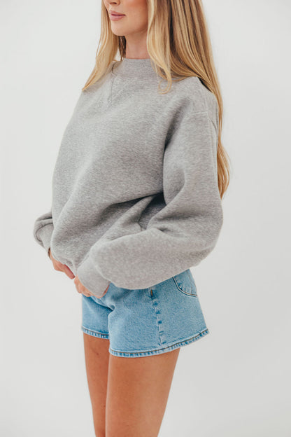 Scout Wide Neck Fleece Sweatshirt in Heather Grey