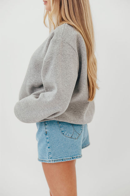 Scout Wide Neck Fleece Sweatshirt in Heather Grey