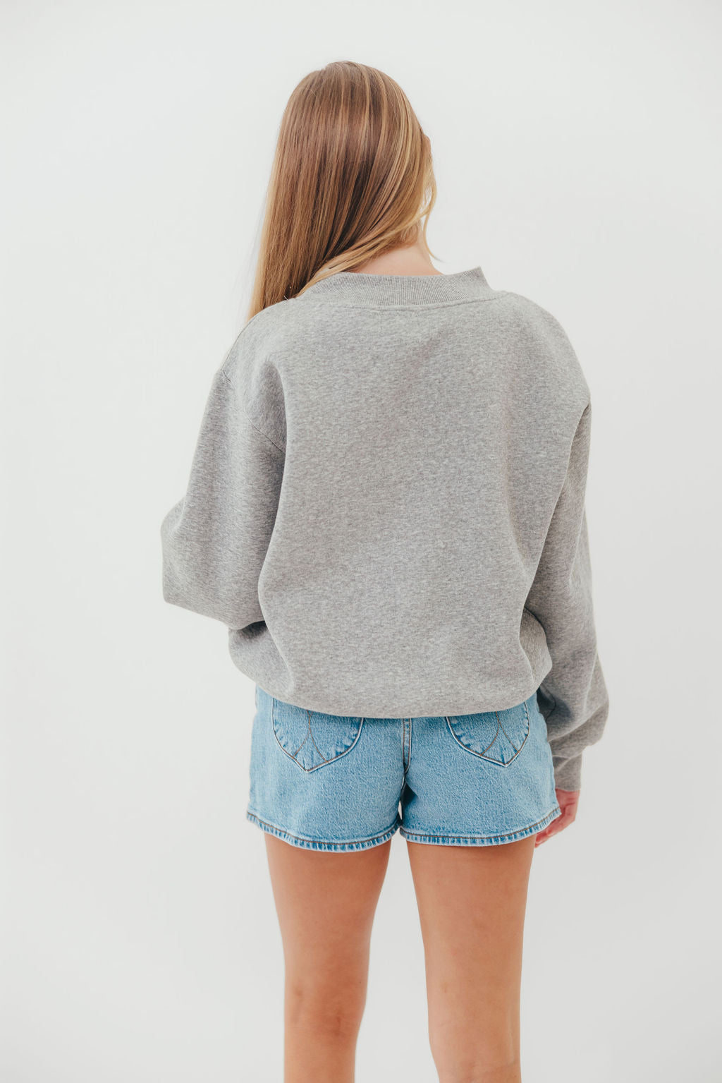 Scout Wide Neck Fleece Sweatshirt in Heather Grey