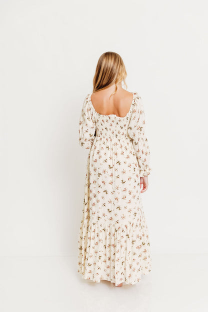 Emerson Maxi Dress with Long Sleeves in Ivory
