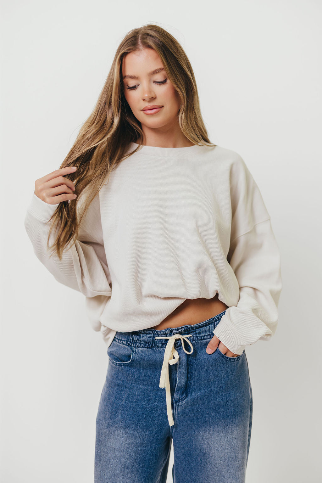 Around Town Crew Pullover in Clay