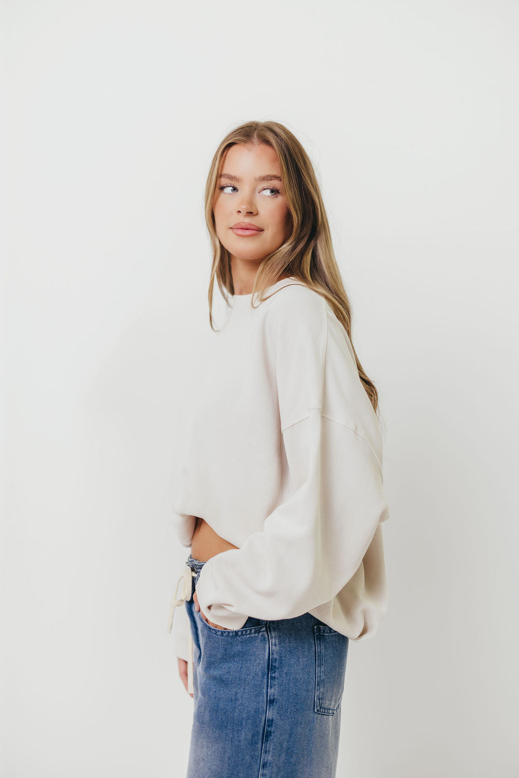 Around Town Crew Pullover in Clay