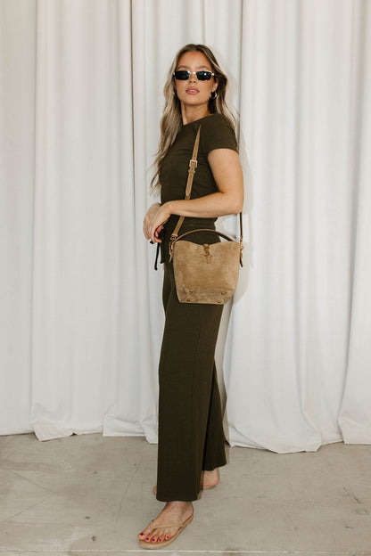 The Muse Knit Top & Pants Set in Olive