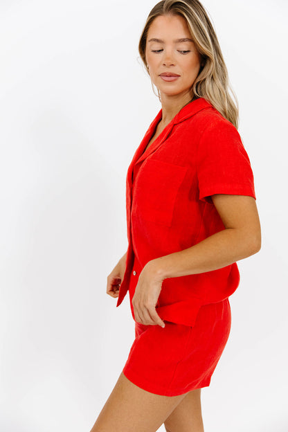 NeNe Linen Two Piece Set in Poppy