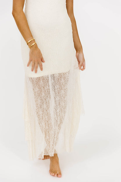 Starla All Laced Long Dress in Cream