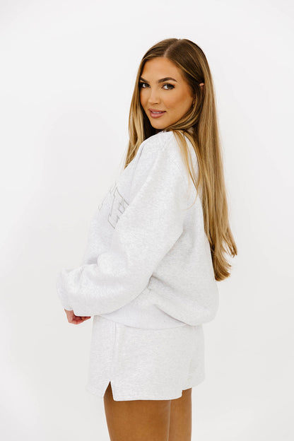 Basic Blank Sweat Shorts in Pearl Grey