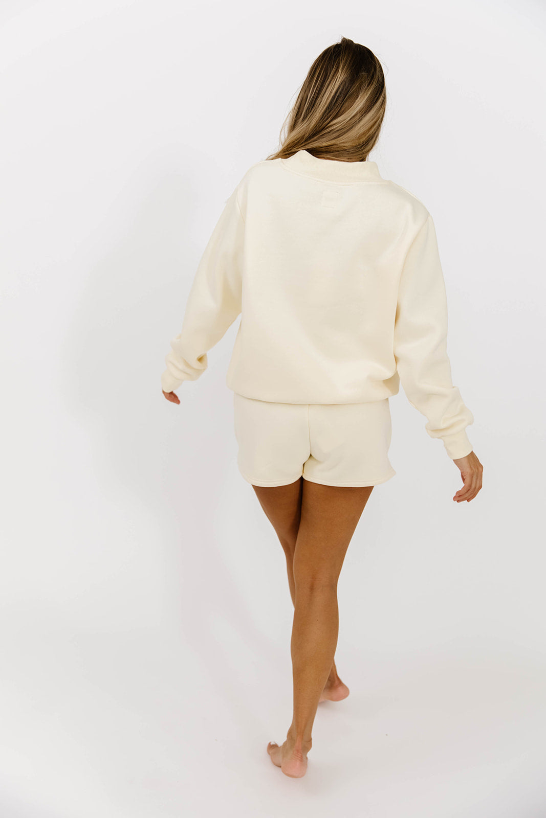 Basic Blank Sweat Shorts in Toasted Cream