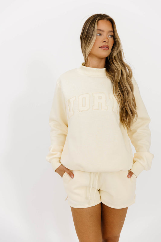 Basic Blank Sweat Shorts in Toasted Cream