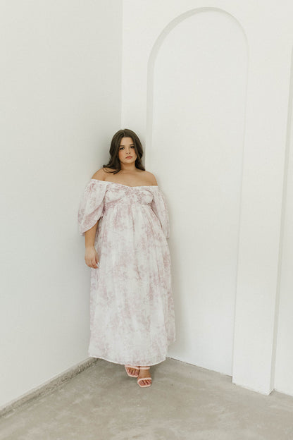 Harlow Midi Dress in Light Pink Floral - Bump Friendly & Inclusive Sizing (S-3XL)