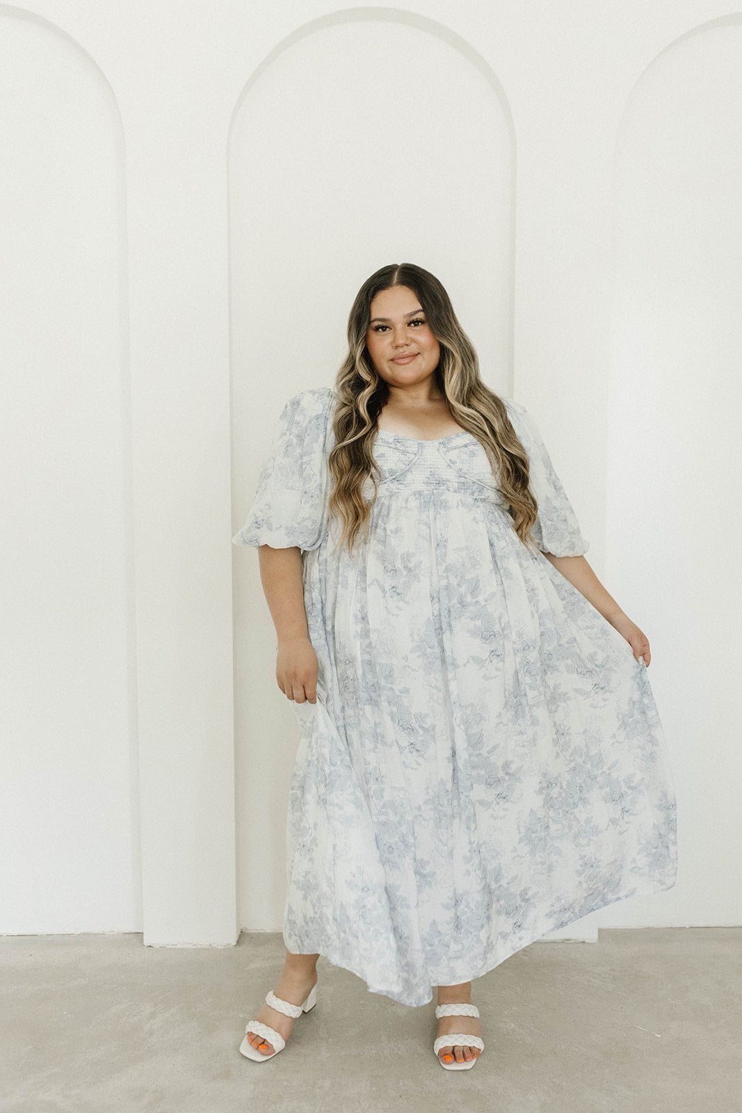 Harlow Maxi Dress in Light Blue Floral - Bump Friendly and Size Inclusive