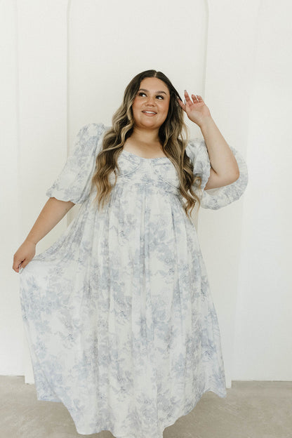Harlow Maxi Dress in Light Blue Floral - Bump Friendly and Size Inclusive