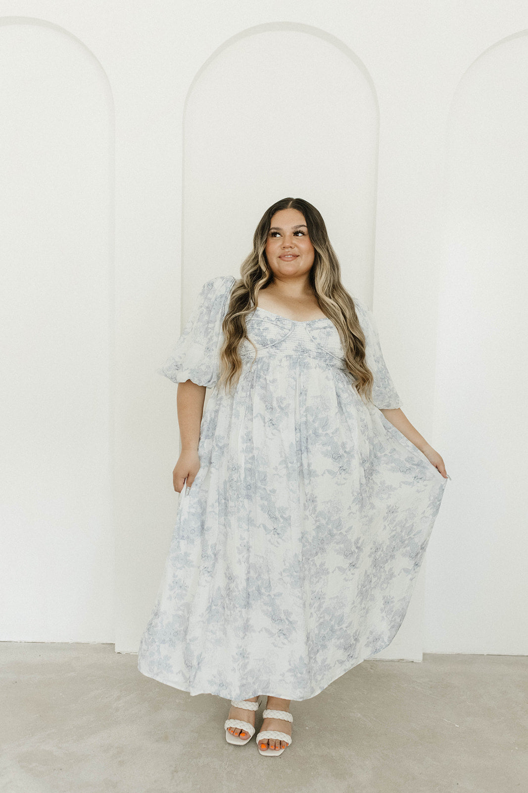 Harlow Maxi Dress in Light Blue Floral - Bump Friendly and Size Inclusive