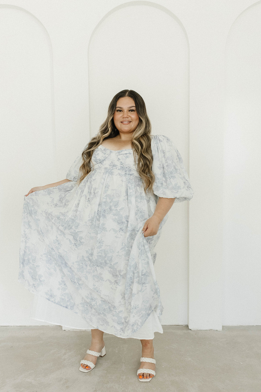 Harlow Maxi Dress in Light Blue Floral - Bump Friendly and Size Inclusive