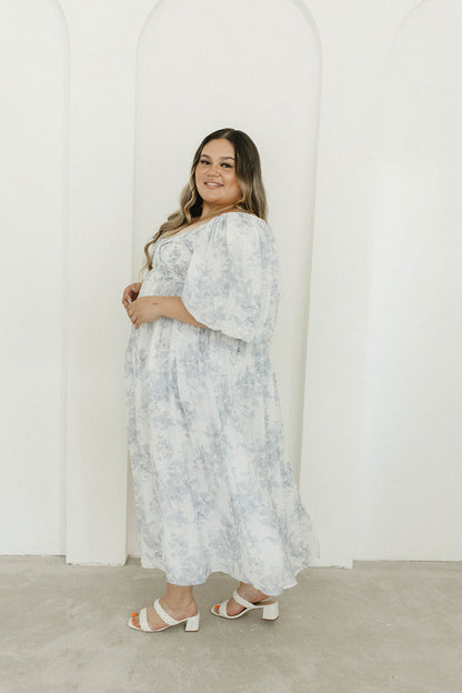 Harlow Maxi Dress in Light Blue Floral - Bump Friendly and Size Inclusive