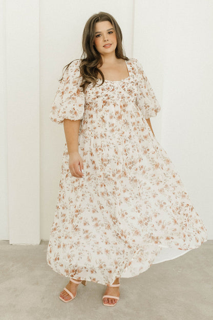 Harlow Maxi Dress in Ivory Floral - Bump Friendly & Inclusive Sizing (S-3XL)