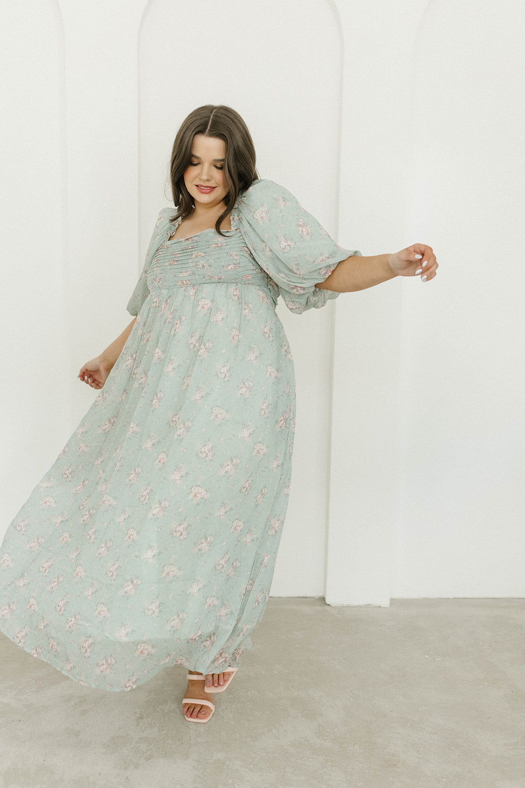Melody Maxi Dress in Turquoise Floral - Bump Friendly & Inclusive Sizing