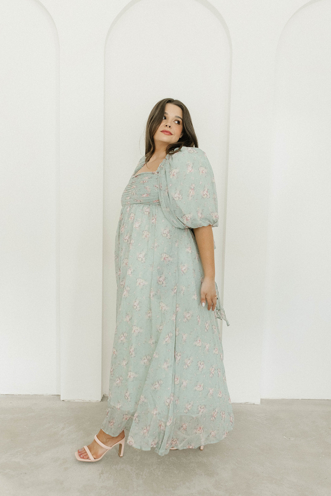 Melody Maxi Dress in Turquoise Floral - Bump Friendly & Inclusive Sizing