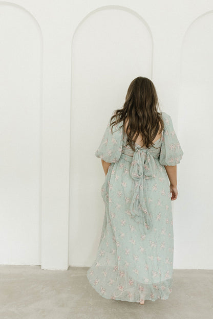 Melody Maxi Dress in Turquoise Floral - Bump Friendly & Inclusive Sizing