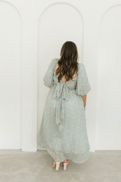 Melody Maxi Dress in Turquoise Floral - Bump Friendly & Inclusive Sizing