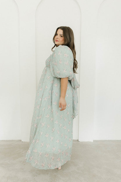 Melody Maxi Dress in Turquoise Floral - Bump Friendly & Inclusive Sizing