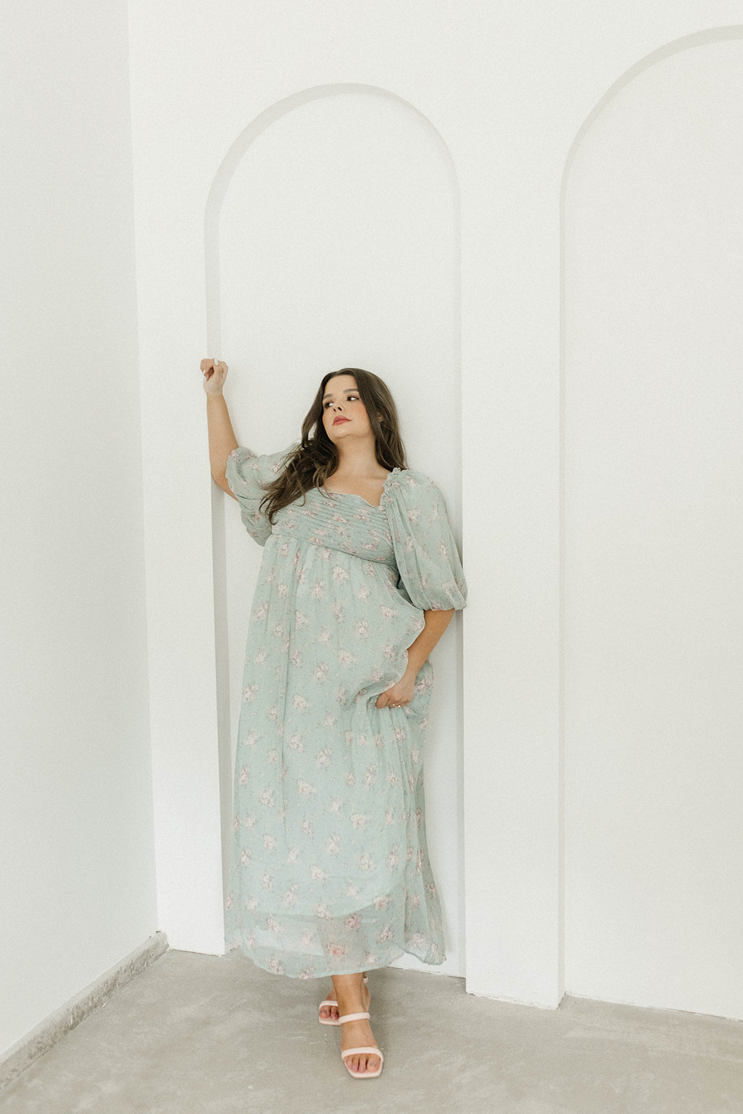 Melody Maxi Dress in Turquoise Floral - Bump Friendly & Inclusive Sizing
