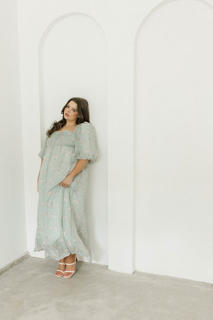 Melody Maxi Dress in Turquoise Floral - Bump Friendly & Inclusive Sizing