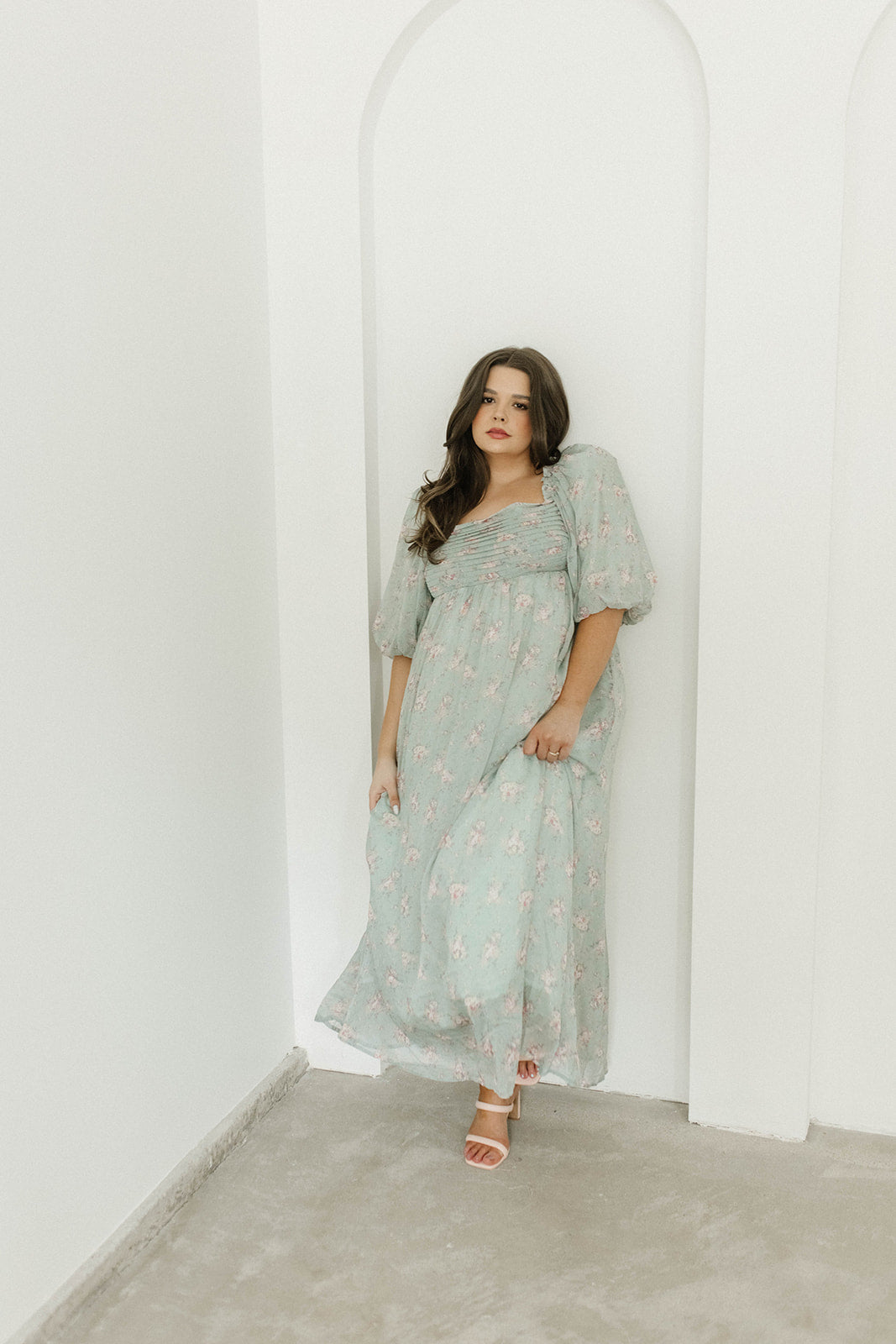 Melody Maxi Dress in Turquoise Floral - Bump Friendly & Inclusive Sizing