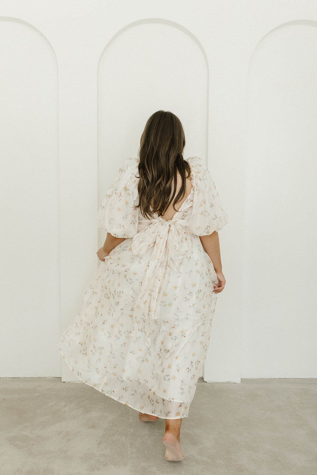 Melody Maxi Dress with Pleats and Bow Detail in Yellow Rose Floral - Bump Friendly & Inclusive Sizing (S-3XL)