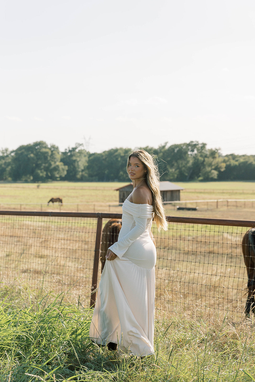 Lennox Long Sleeve Maxi Dress in Ivory