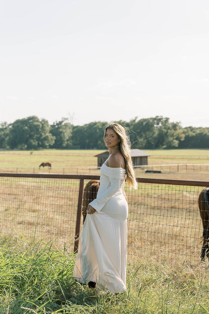 Lennox Long Sleeve Maxi Dress in Ivory