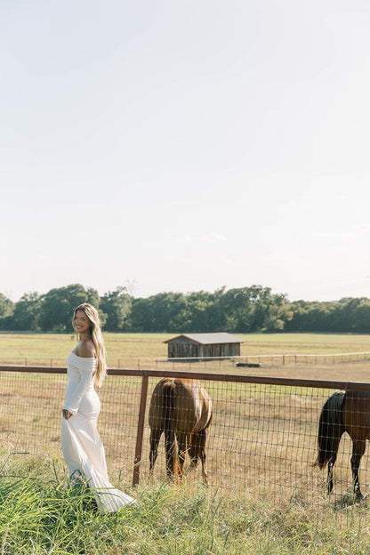 Lennox Long Sleeve Maxi Dress in Ivory